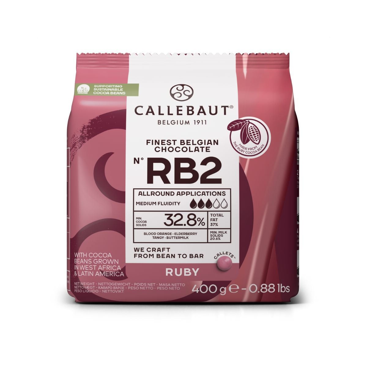 Callebaut Chocolat Ruby - 400g