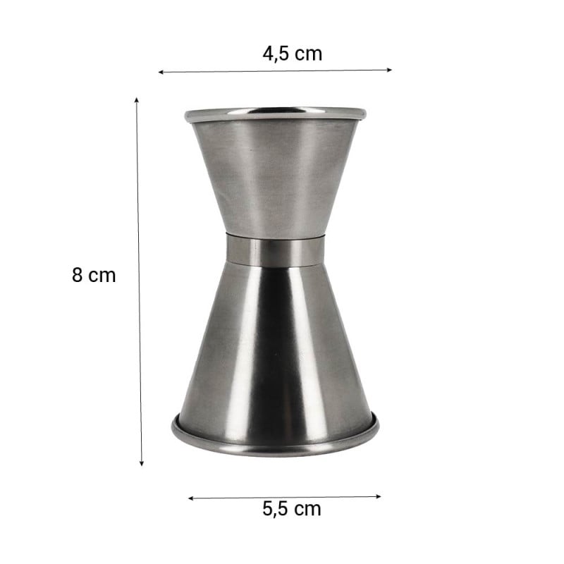 Double verre doseur à cocktail 20/40 ML en inox