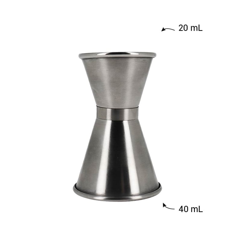 Double verre doseur à cocktail 20/40 ML en inox