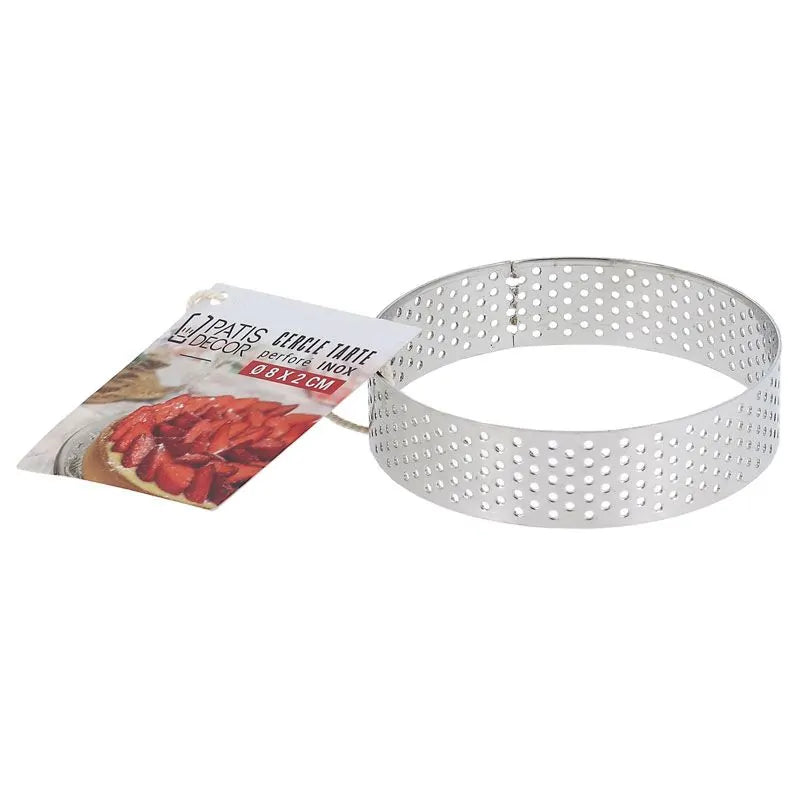 Patisdecor Cercle à tarte perforé (Ø 8 cm, h 2 cm)
