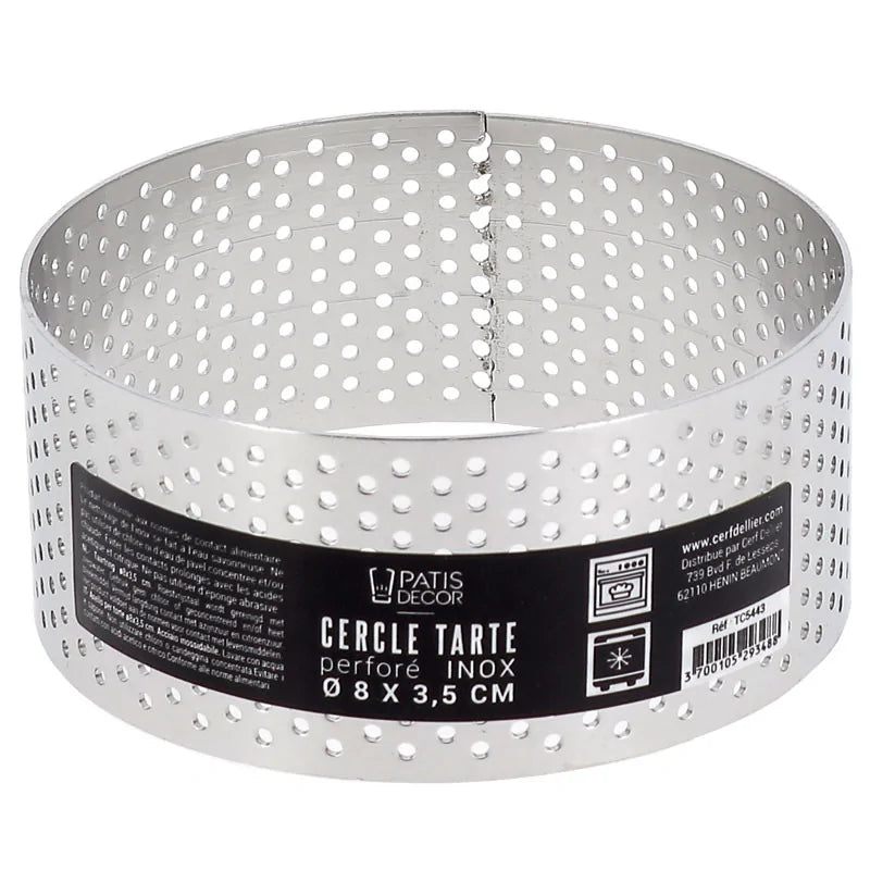 Patisdecor Cercle à tarte perforé (Ø 24 cm, h 3.5 cm)