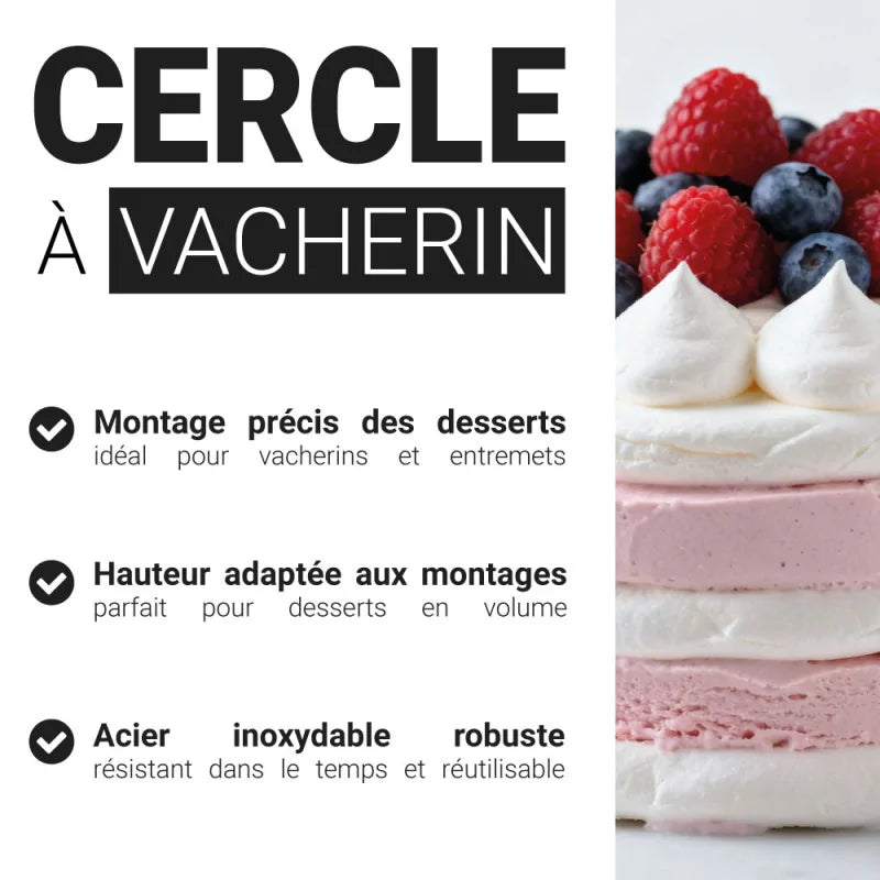 Patisdecor Cercle à vacherin inox (Ø 24 cm, h 6 cm)