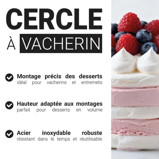 Patisdecor Cercle à vacherin inox (Ø 24 cm, h 6 cm)
