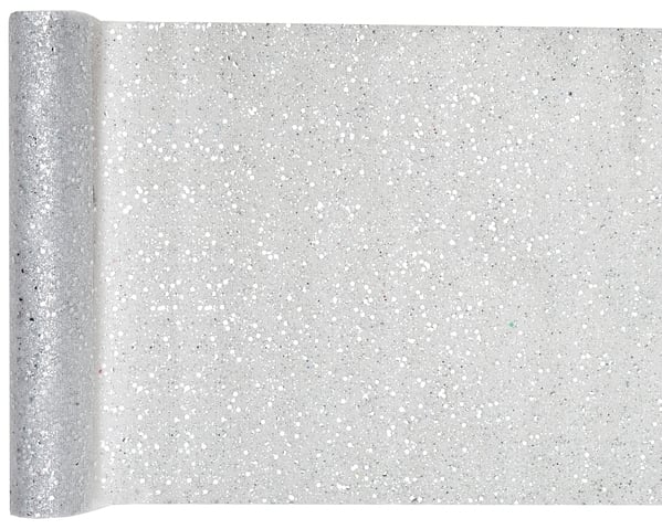 Chemin de table en Tulle Pailleté - Argent (5m)