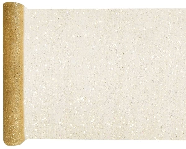 Chemin de table en Tulle Pailleté - Or (5m)