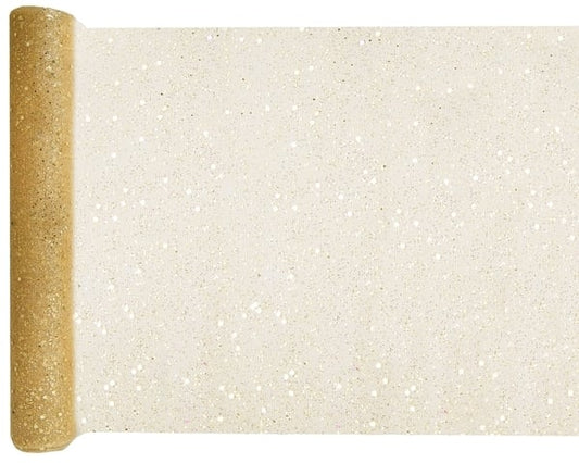 Chemin de table en Tulle Pailleté - Or (5m)