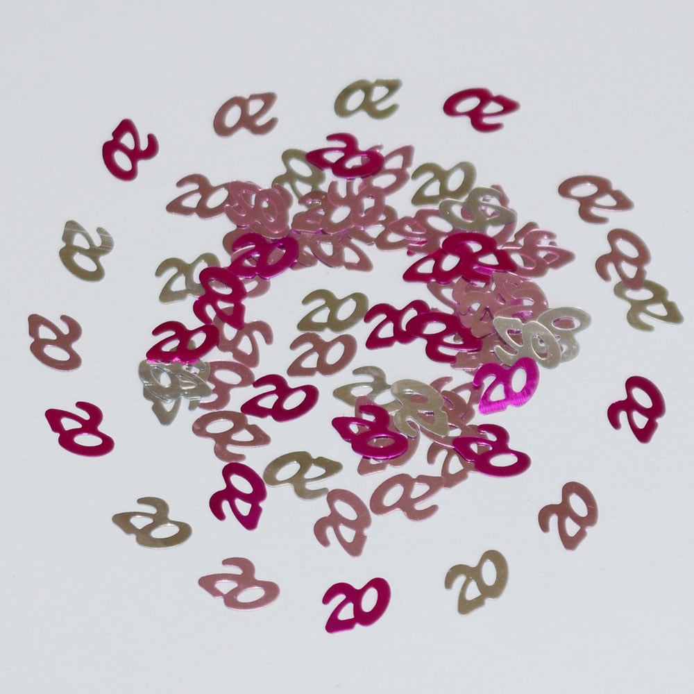 Confettis Age "20" - Série Rose (100 pcs)