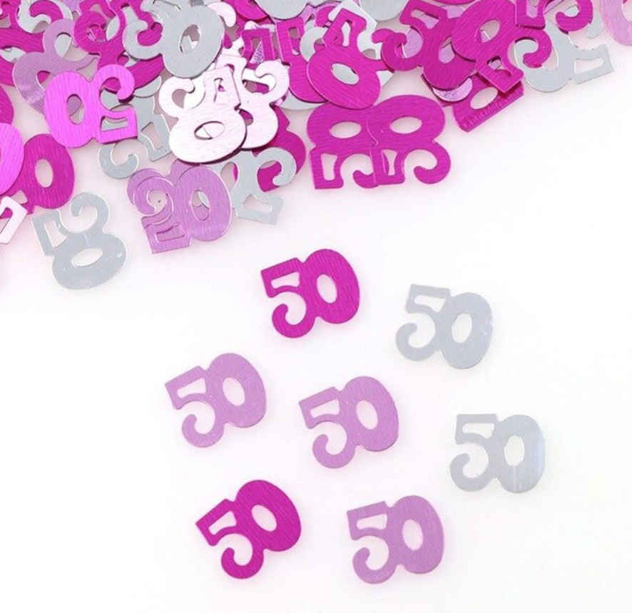 Confettis Age "50" - Série Rose (100 pcs)