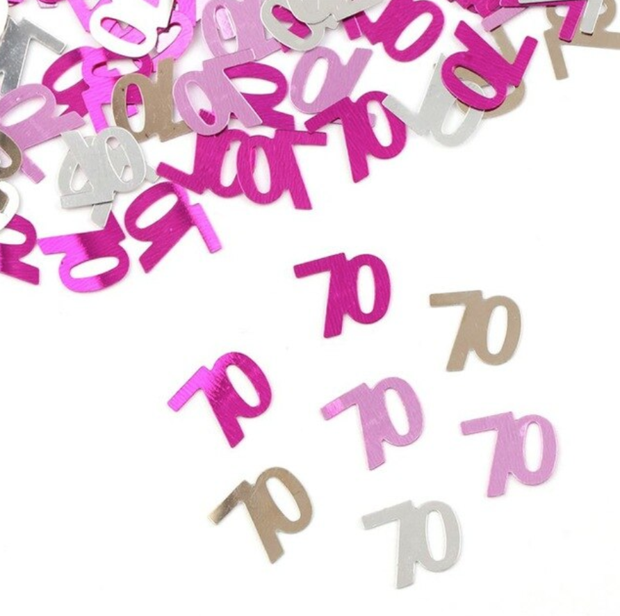 Confettis Age "70" - Série Rose (100 pcs)