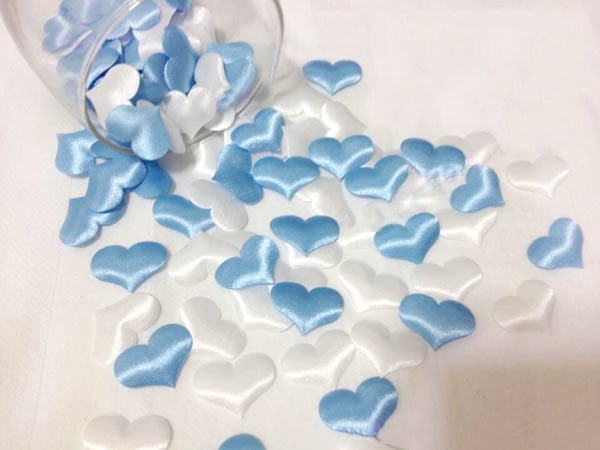Confettis Coeurs en tissu - Blanc (50 pièces)