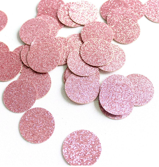 Confettis Rond - Rose Gold Pailletés (100 pcs)