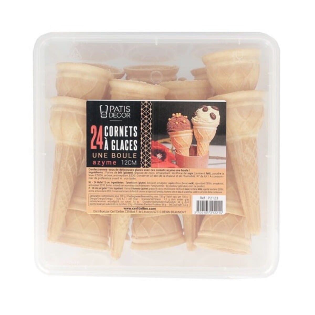 Cornet à glace 1 boule (24pcs)