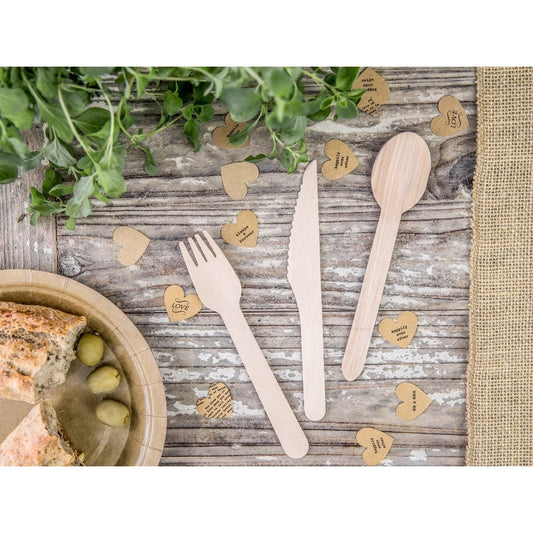 Couverts en bois - Naturel (18pcs)