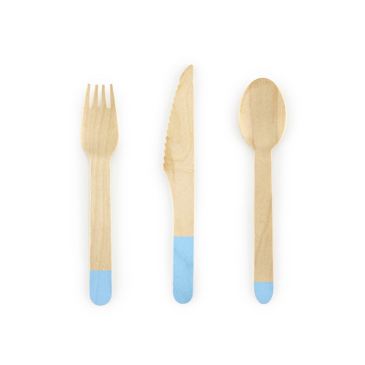 Couverts en bois - Ton Bleu (18pcs)