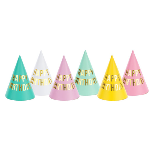 Chapeaux Colorés - Happy Birthday (6 pcs)
