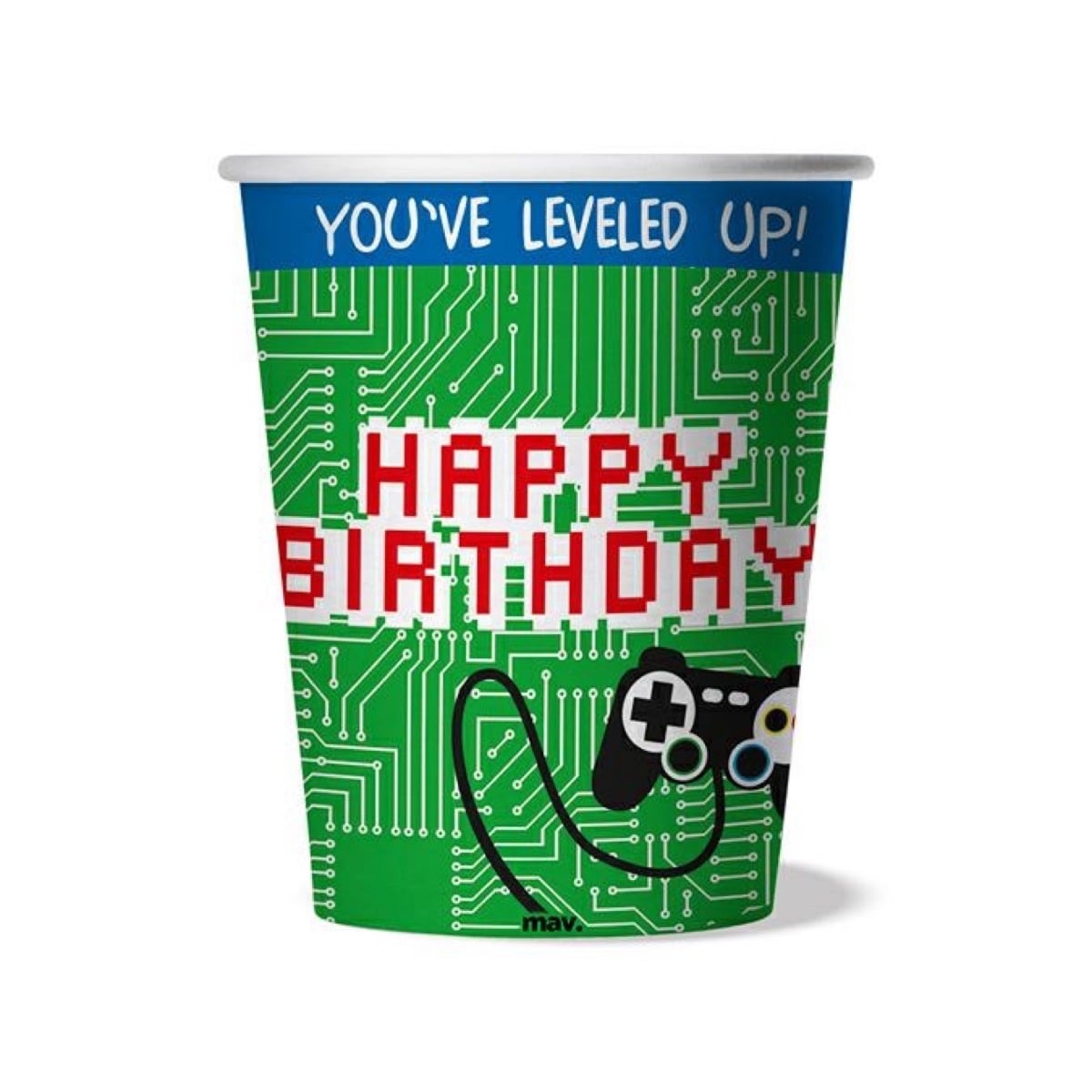 Gobelets Happy Birthday Gamer (8pcs)