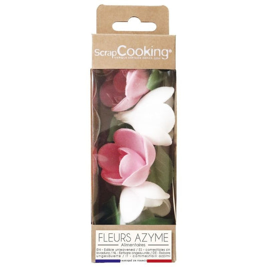 ScrapCooking Roses assorties et feuilles vertes en azyme (4 + 6 pièces)