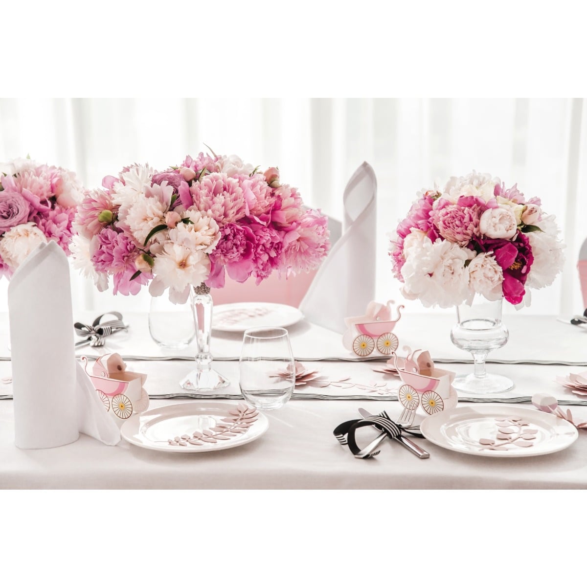Feuillages en papier Rose (9pcs)