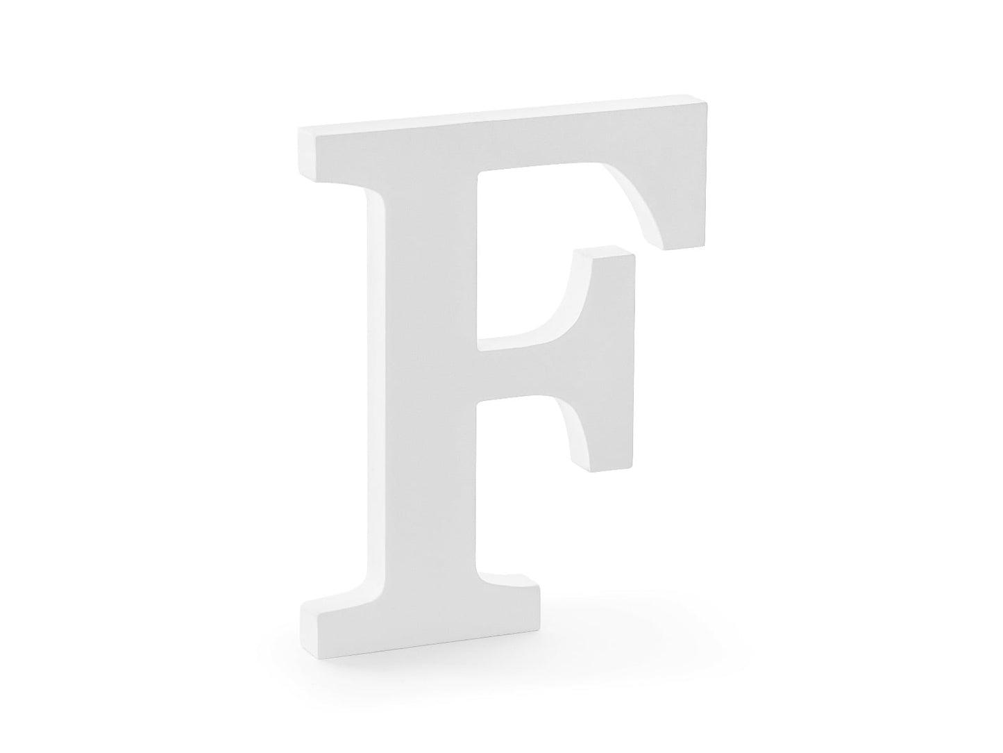 Lettre en bois blanc - F