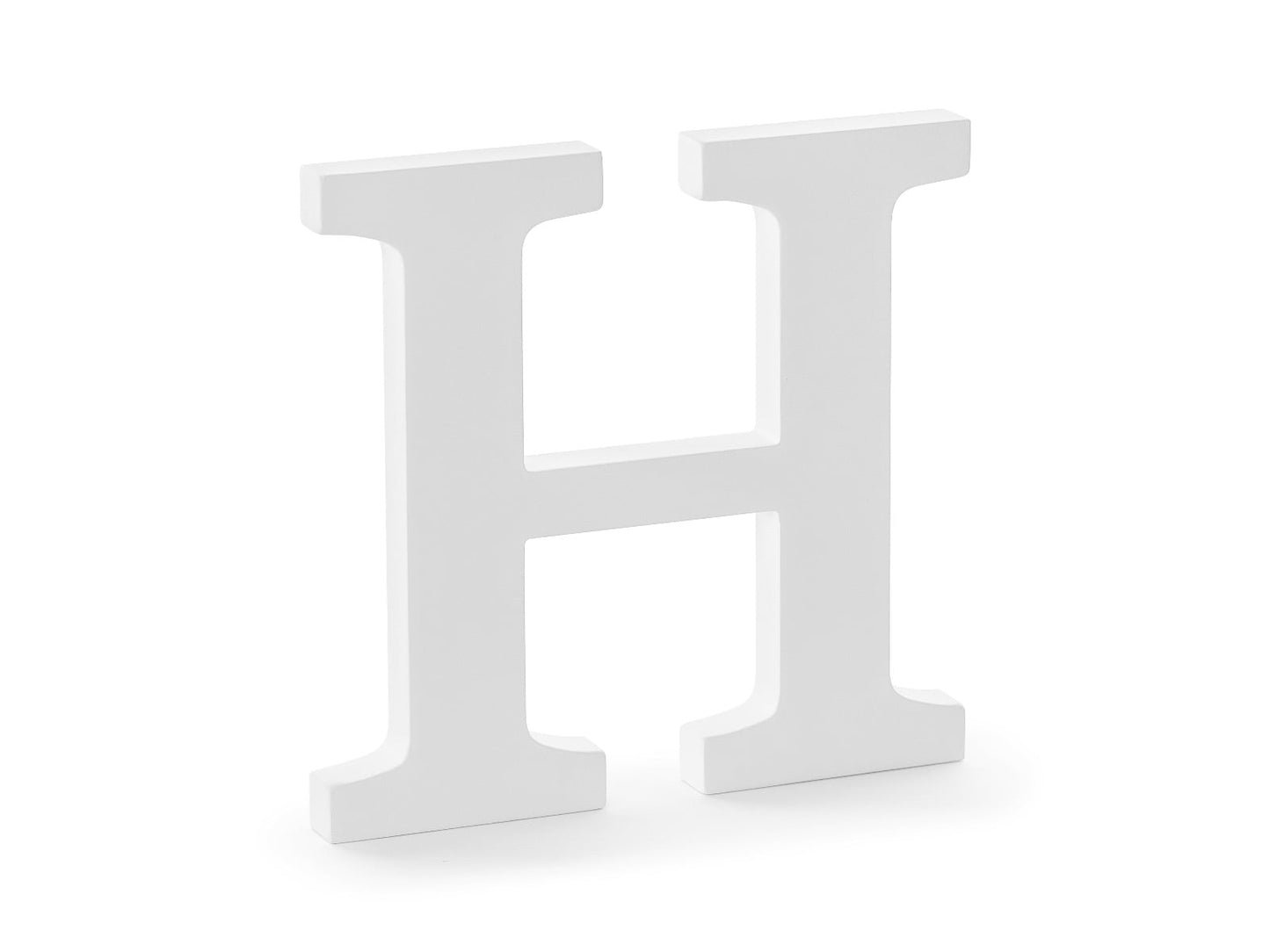 Lettre en bois blanc - H