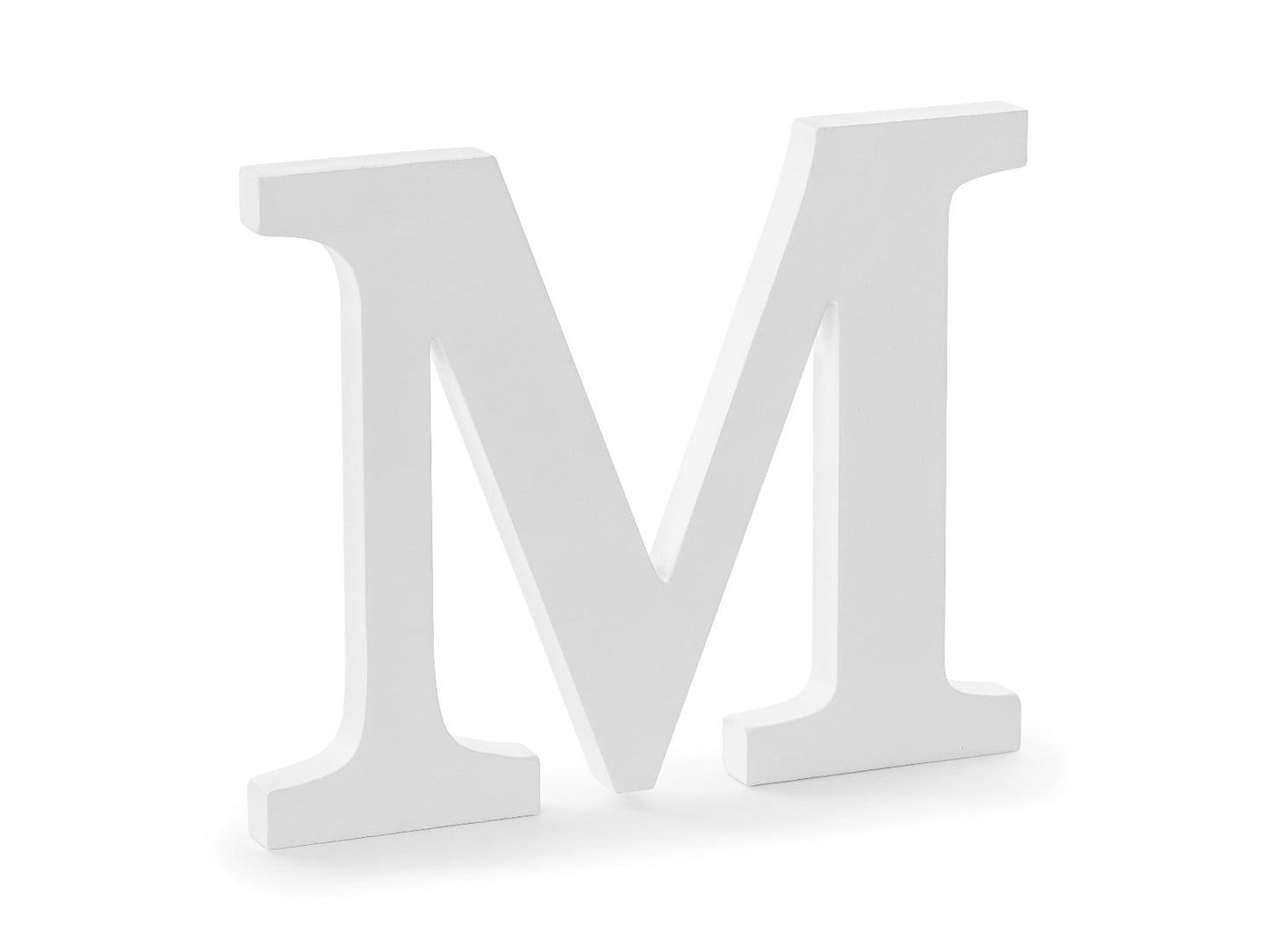 Lettre en bois blanc - M