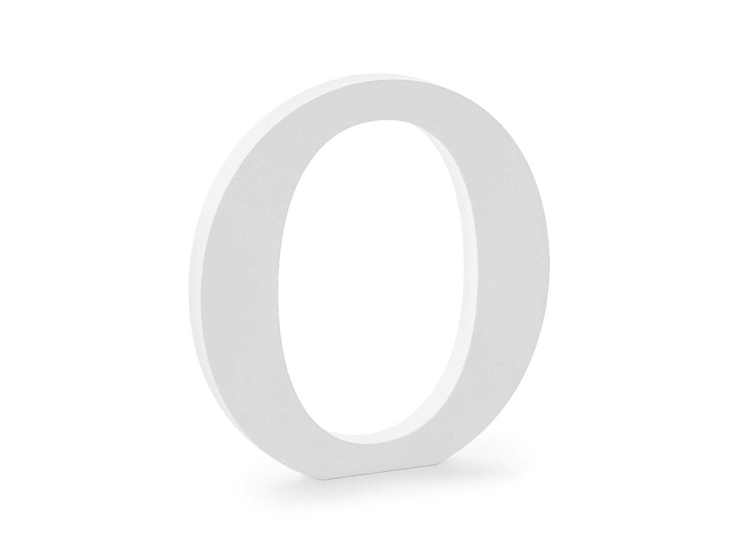 Lettre en bois blanc - O