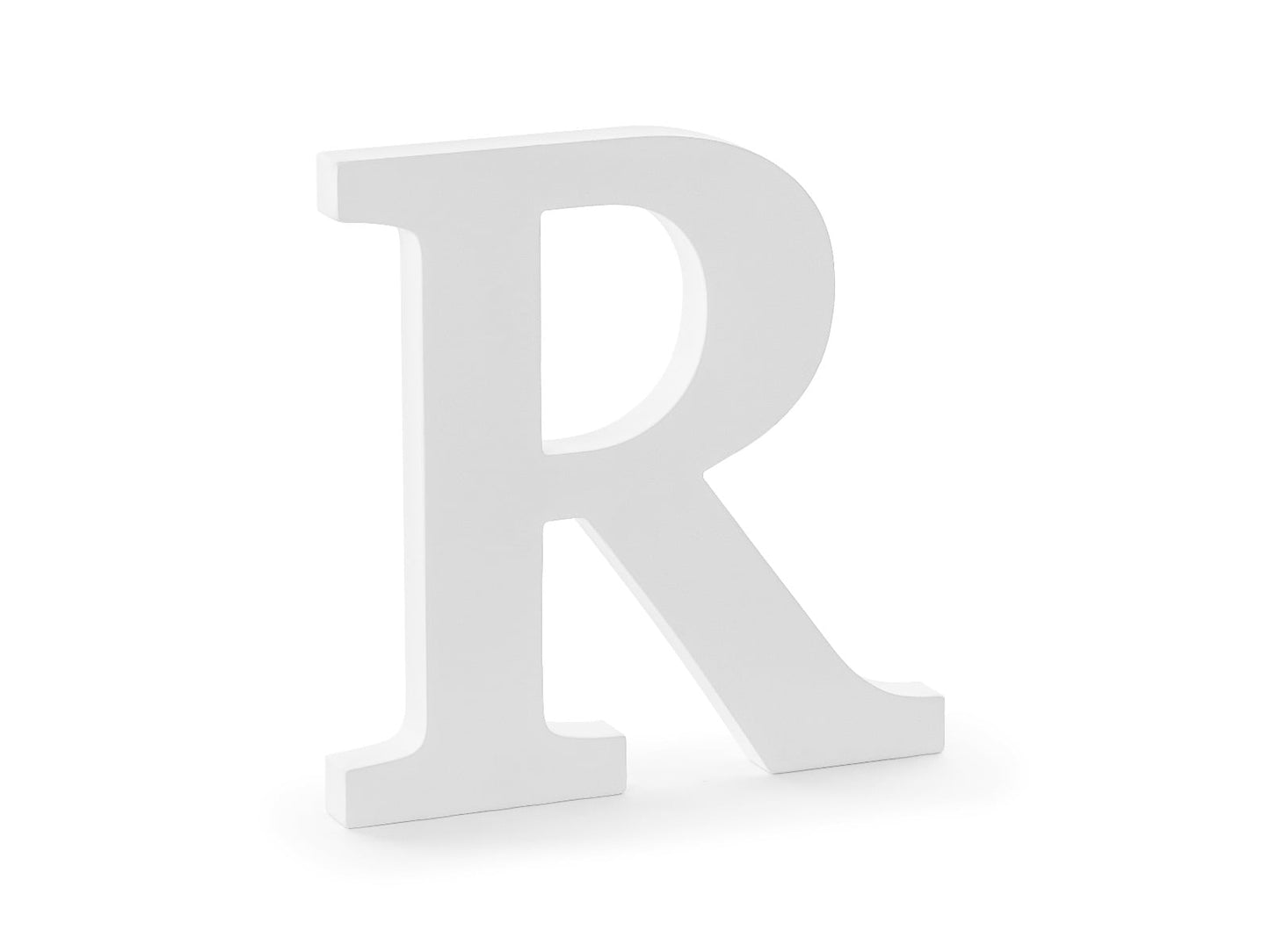 Lettre en bois blanc - R