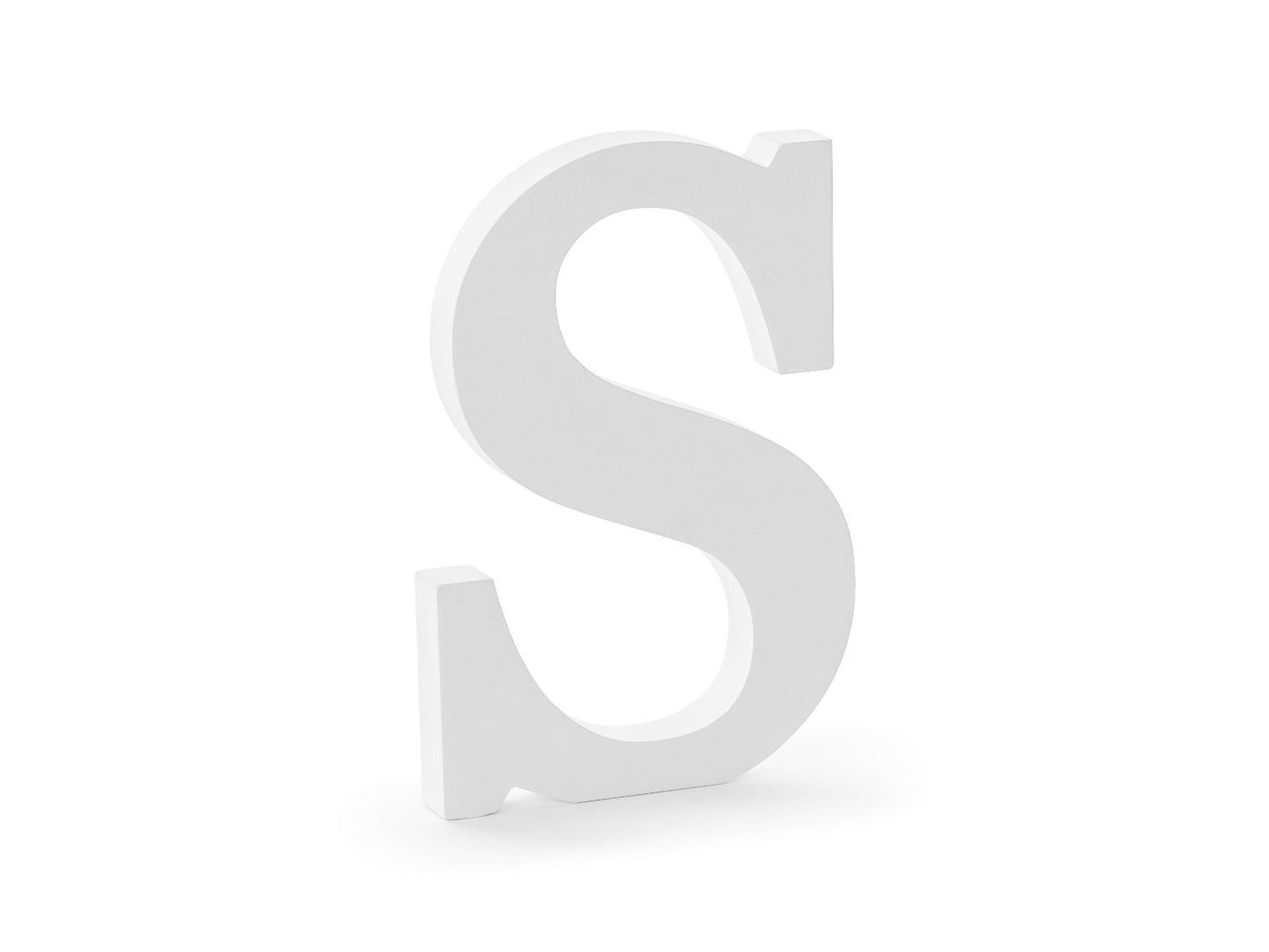 Lettre en bois blanc - S
