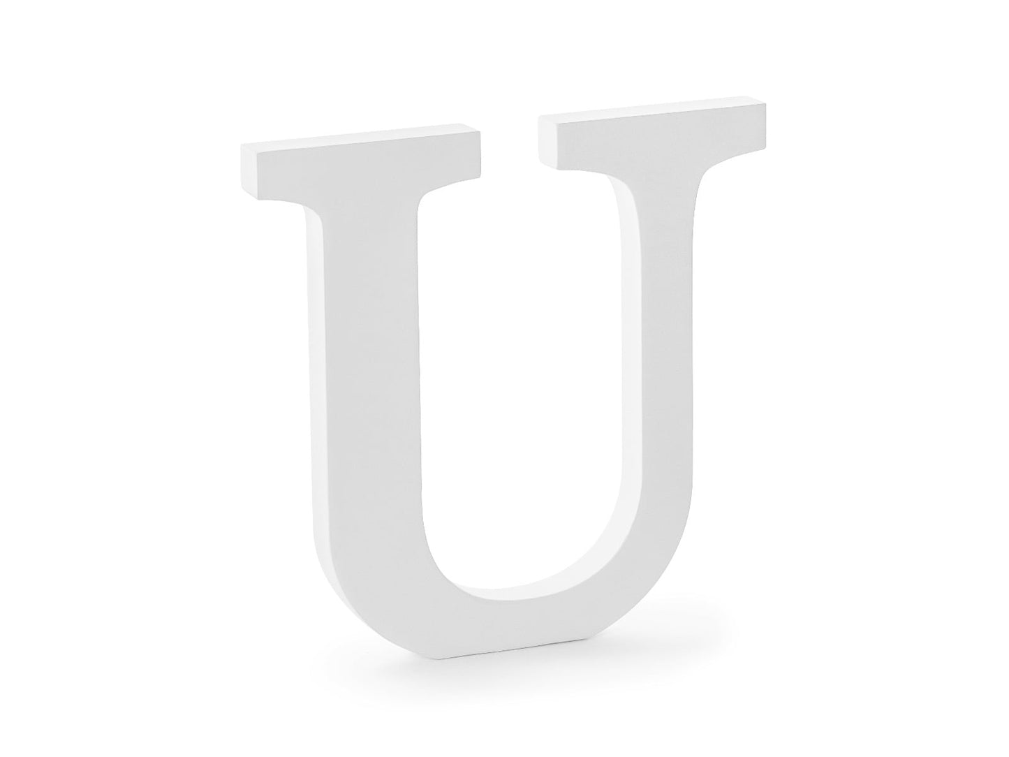 Lettre en bois blanc - U