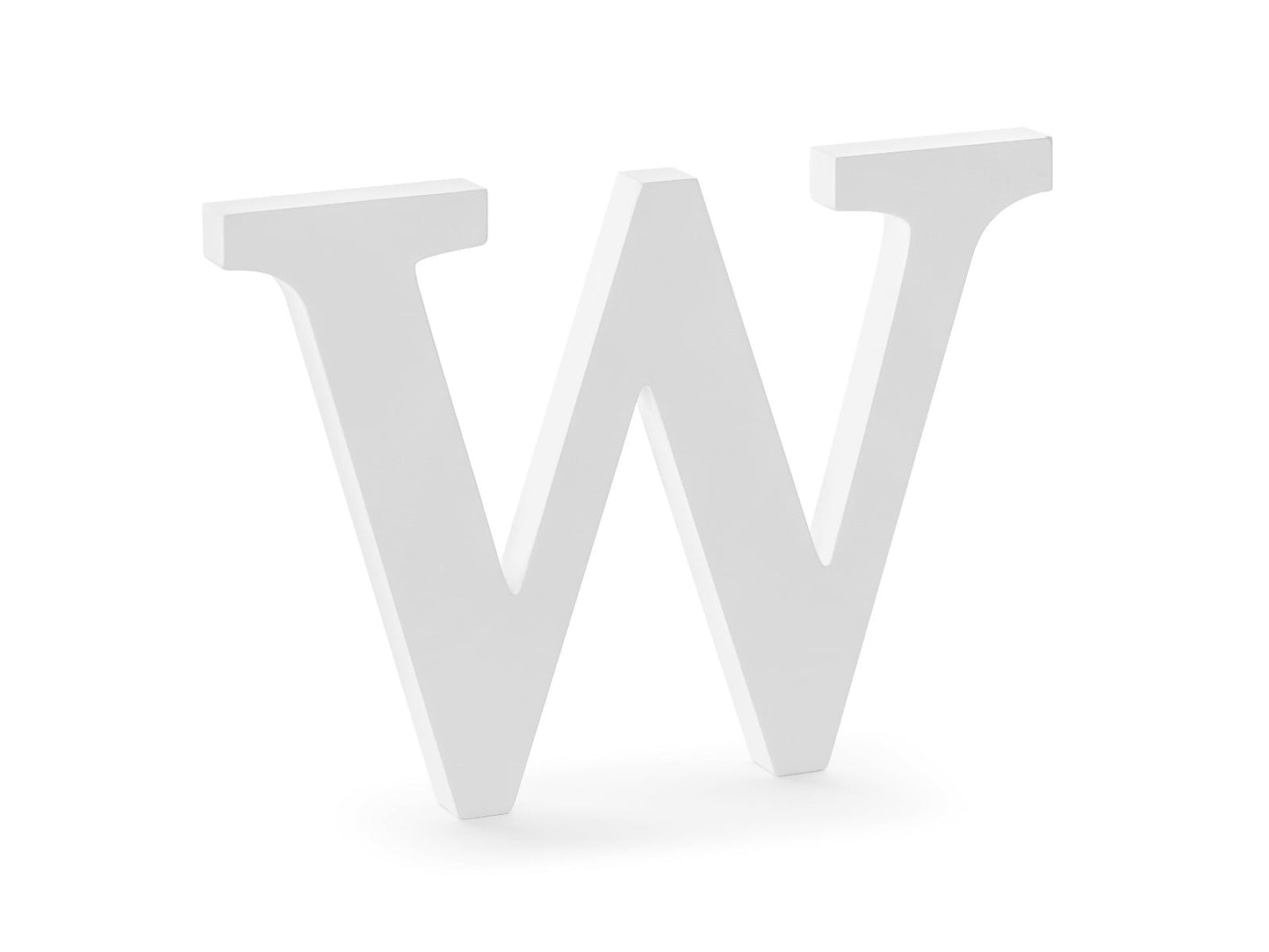 Lettre en bois blanc - W