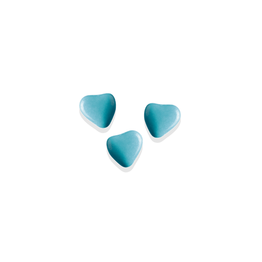 Dragées Chocolat Mini-coeurs Turquoise (250g)