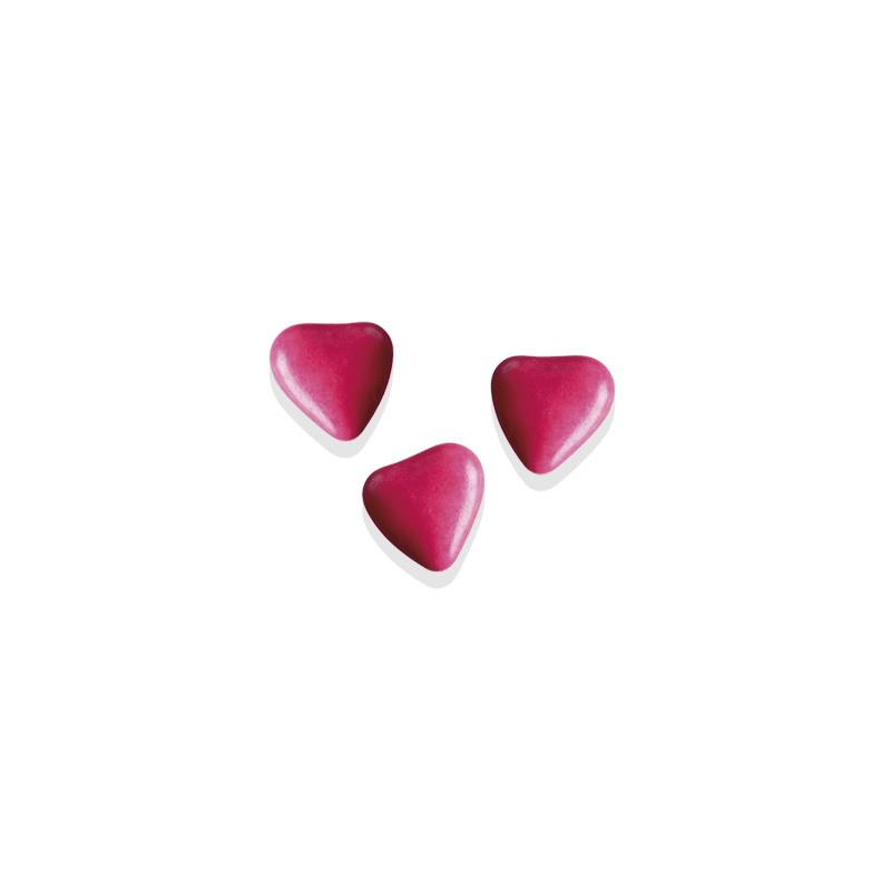 Dragées Chocolat Mini-coeurs Fuchsia (250g)