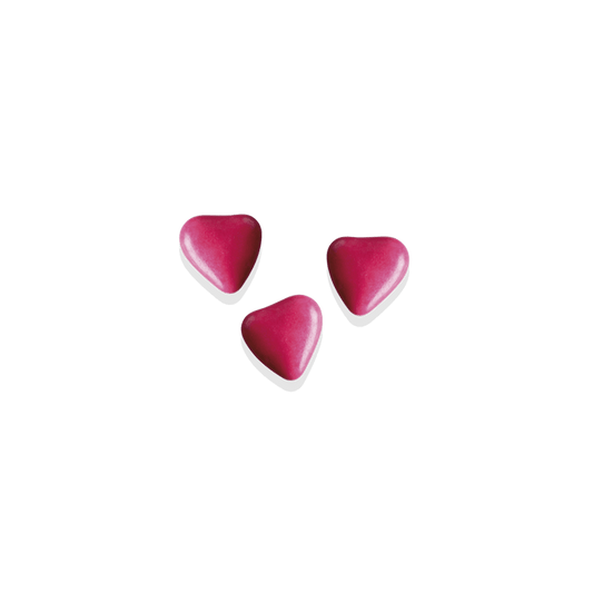 Dragées Chocolat Mini-coeurs Fuchsia (250g)