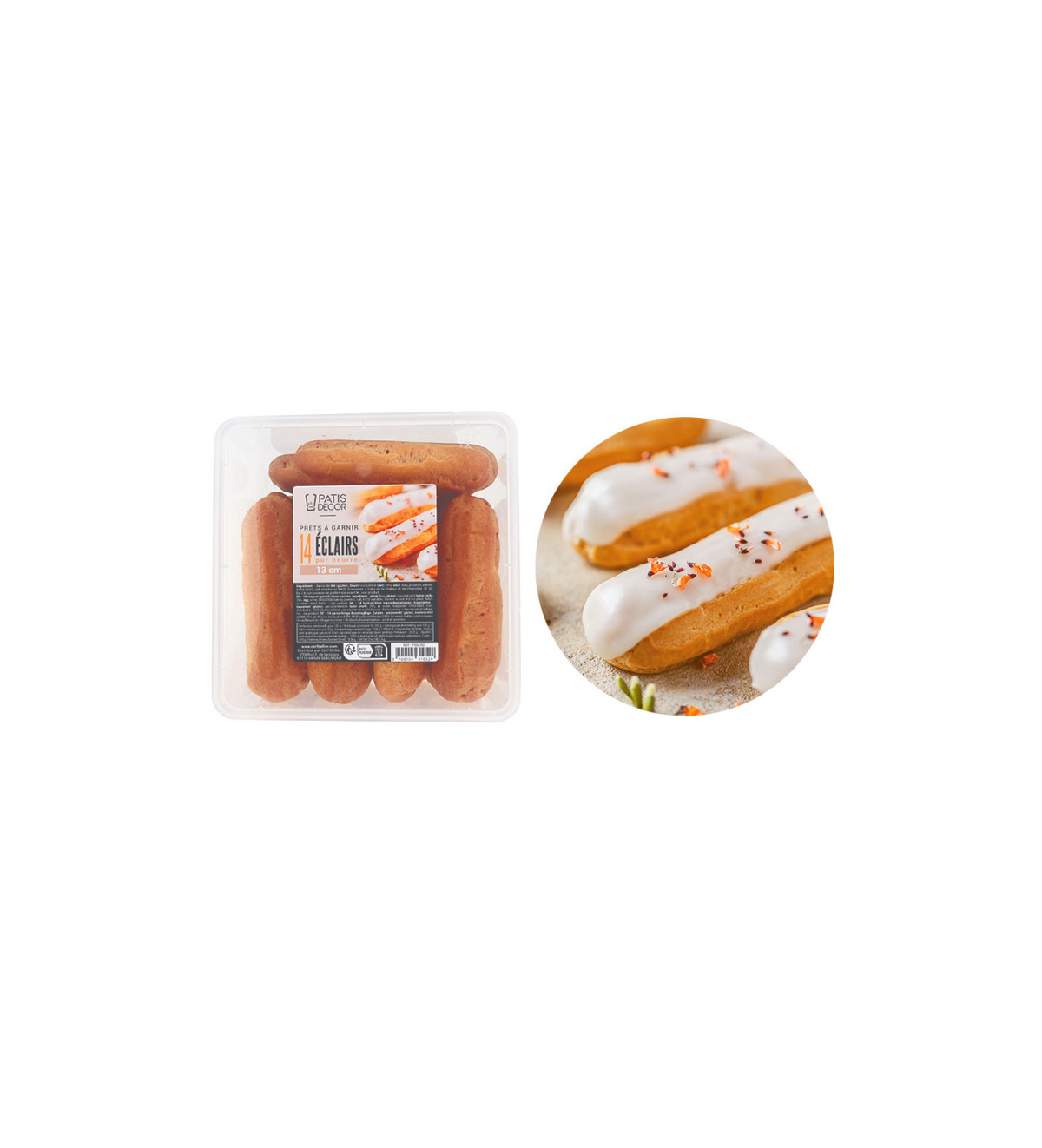 Patisdecor Éclairs pur beurre à garnir 13cm (14 pièces)