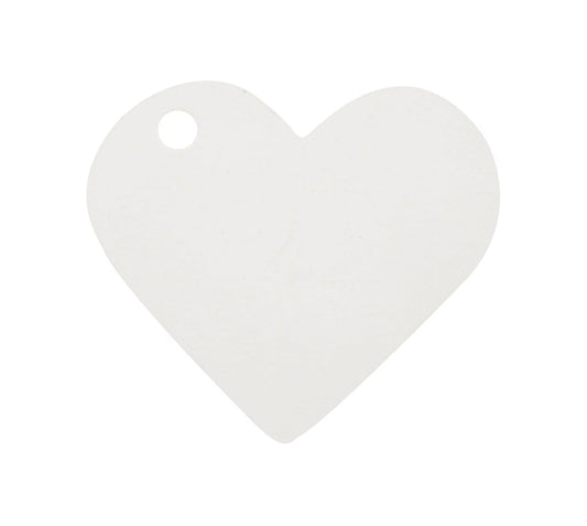 Etiquette coeur - Blanc (10pcs)