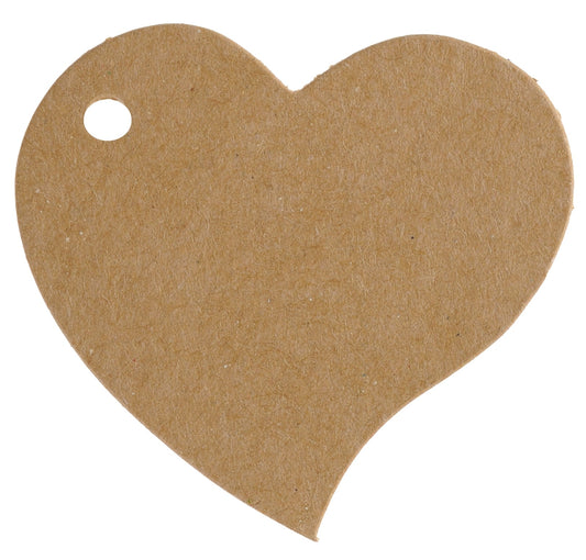 Etiquette coeur - Naturel (10pcs)