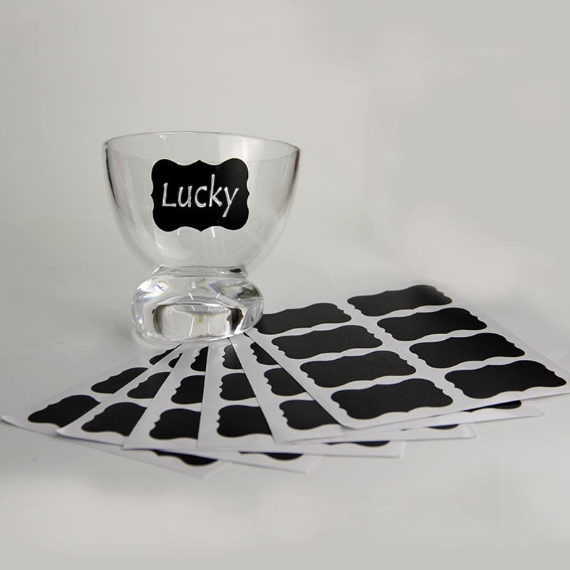 Etiquettes autocollantes Tableau Noir (48pcs)