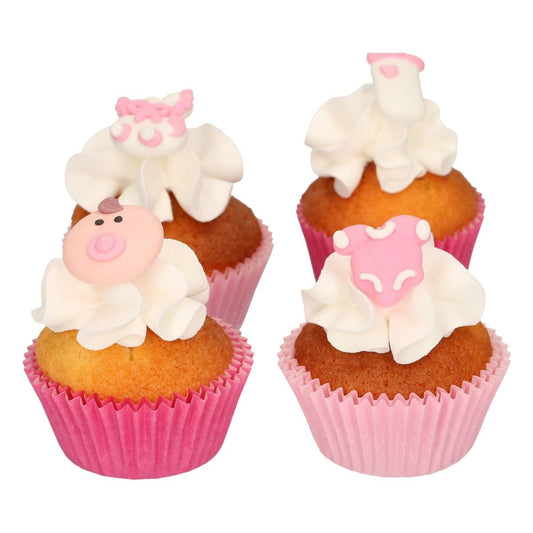 Décorations en sucre Baby Girl (12pcs)