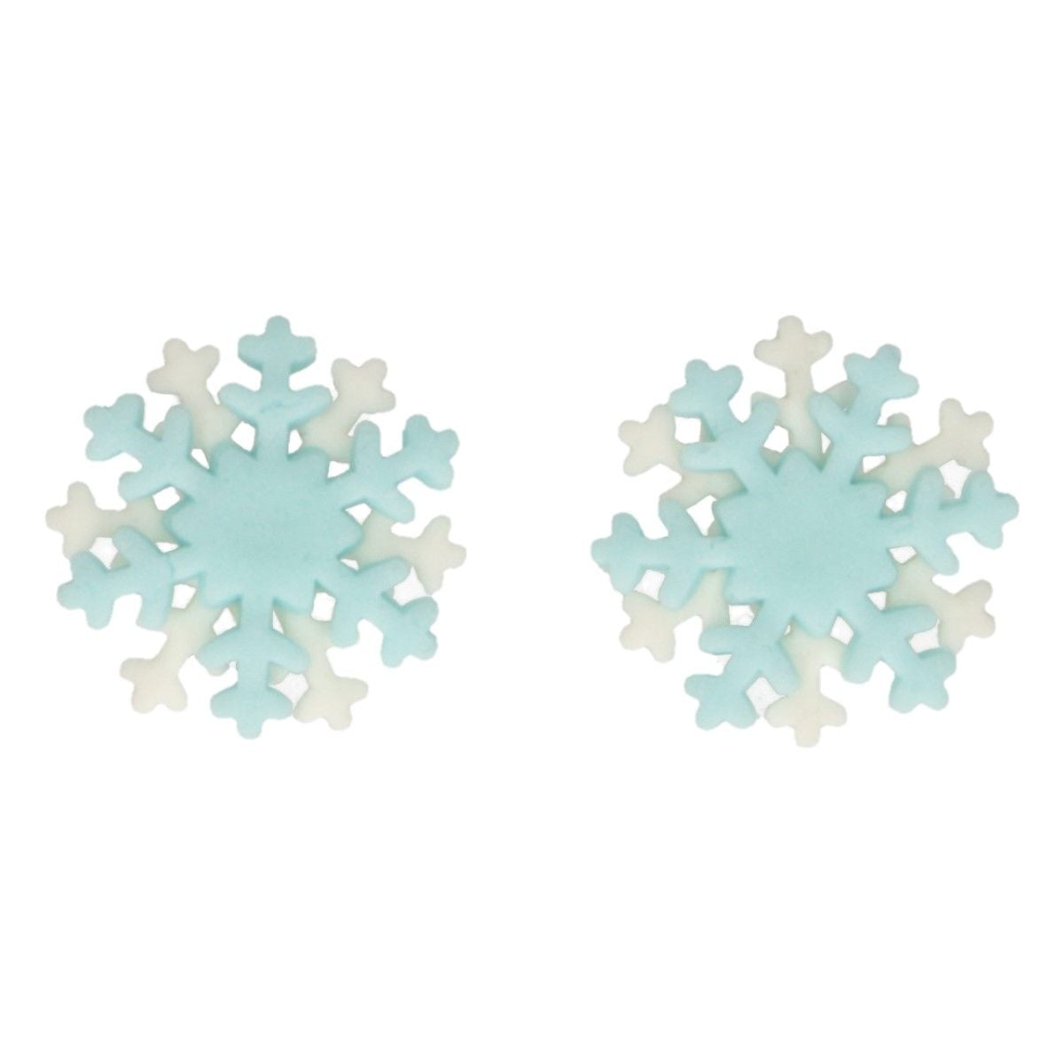 Décorations en sucre - Flocons de neige Bleu (12pcs)