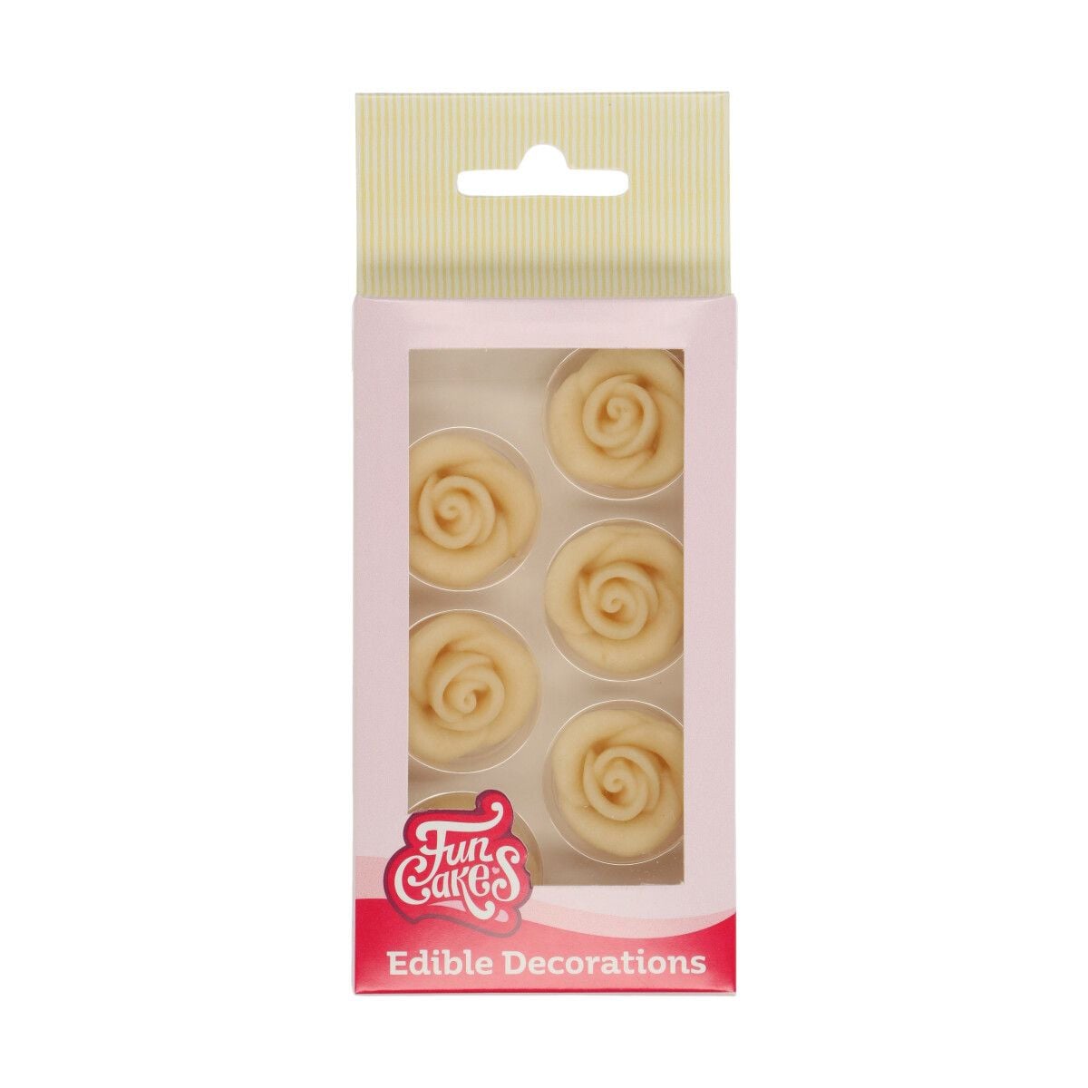 Roses en pâte d'amandes - Blanches (6pcs)