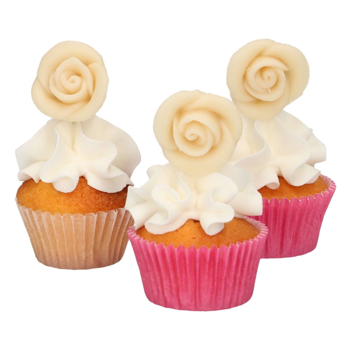 Roses en pâte d'amandes - Blanches (6pcs)