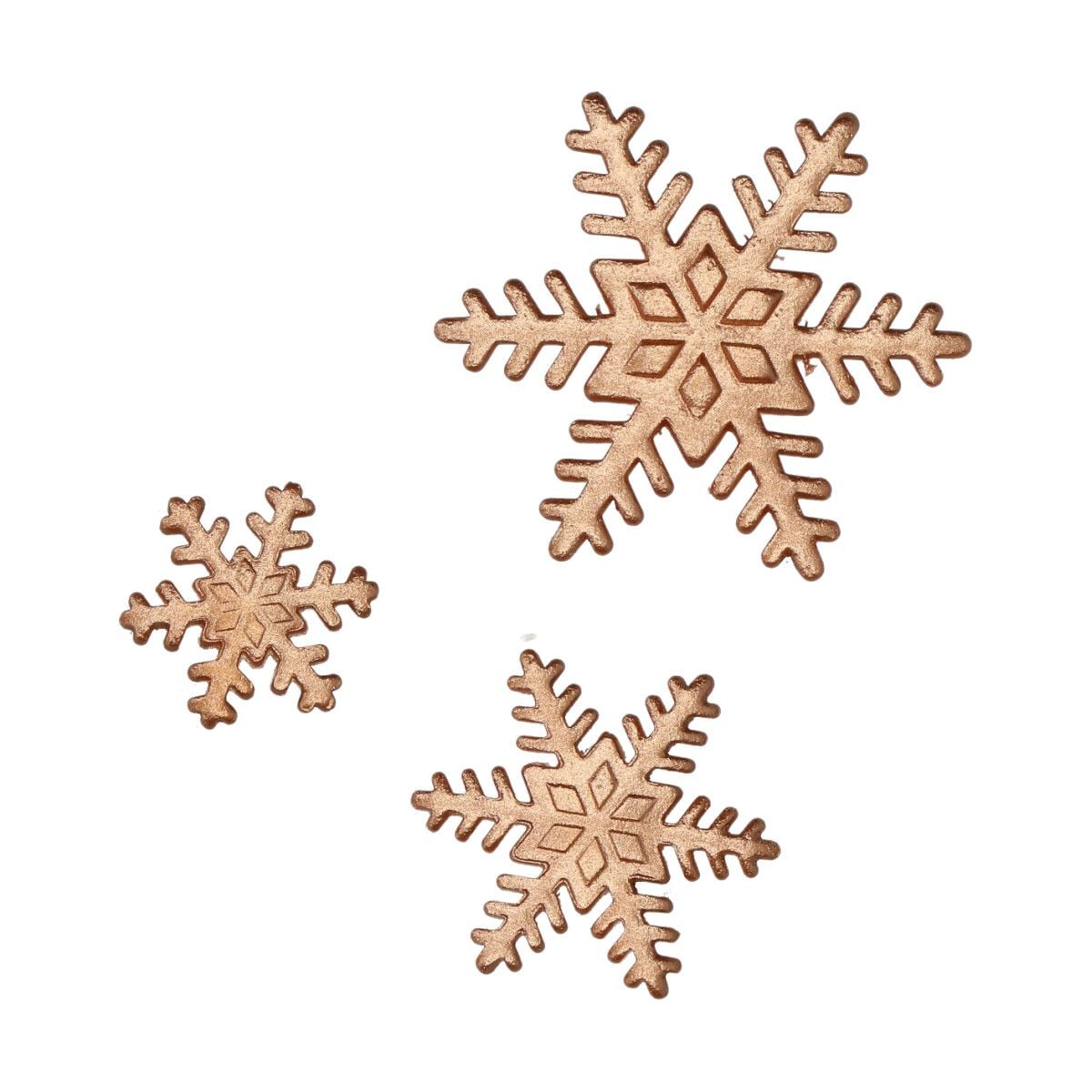 Décorations en sucre - Flocons bronze