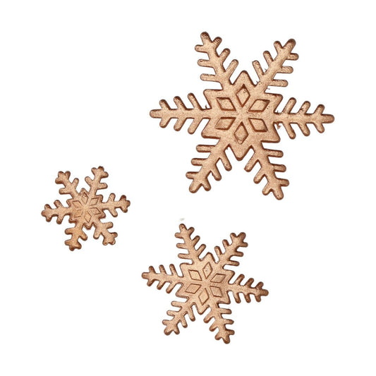 Décorations en sucre - Flocons bronze