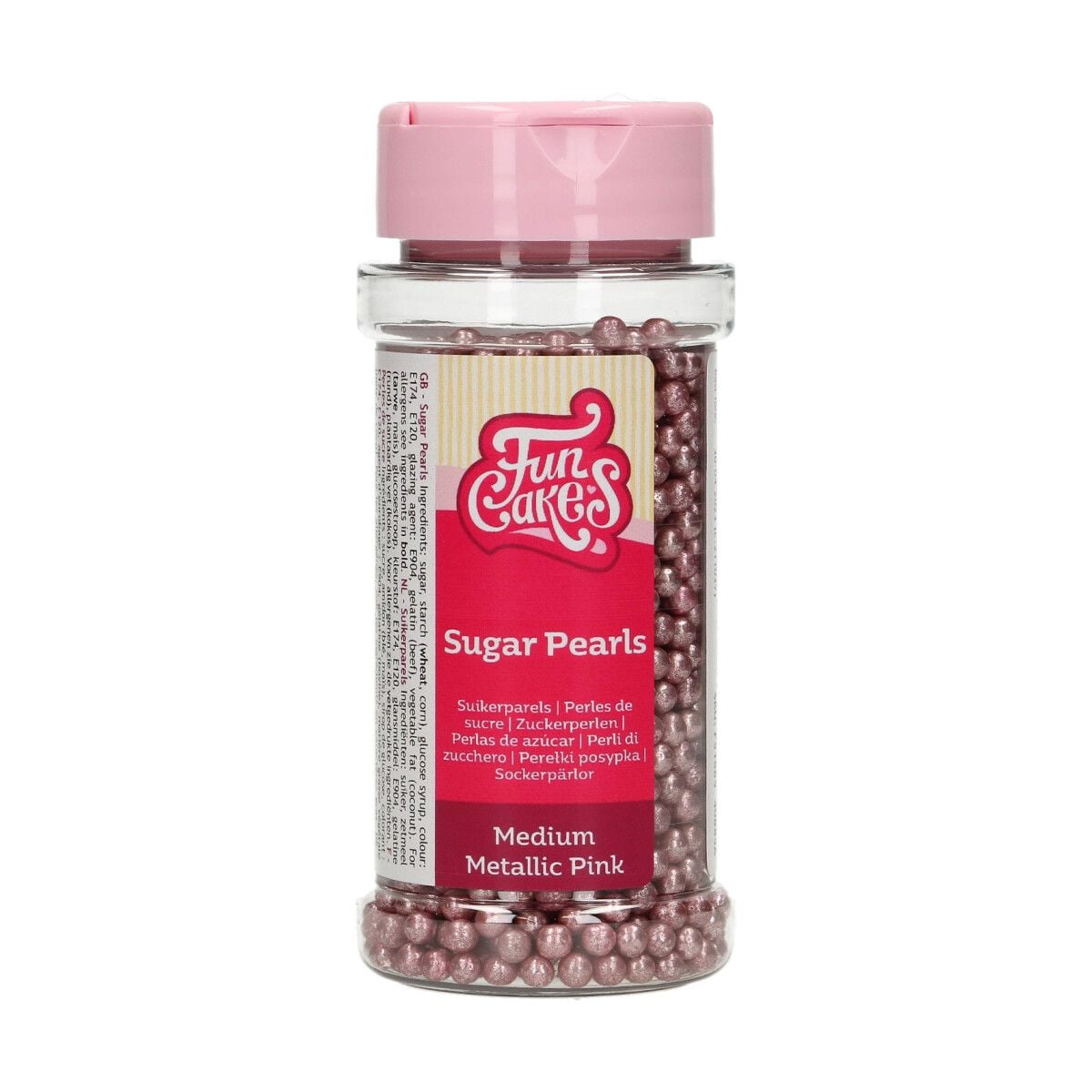 Perles en sucre Rose métallisé (80g)