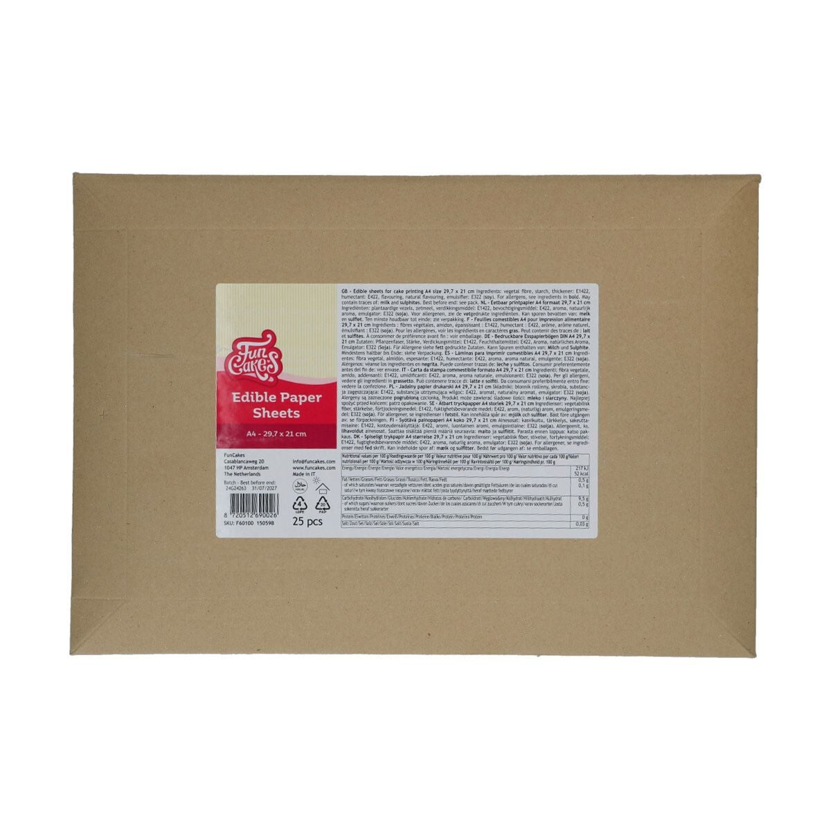 Feuilles comestible pour imprimante alimentaire (25pcs)