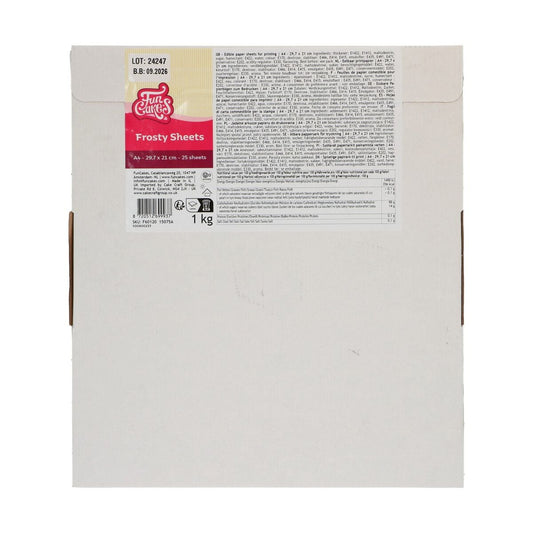 Feuilles comestible Frosty pour imprimante alimentaire (25pcs)