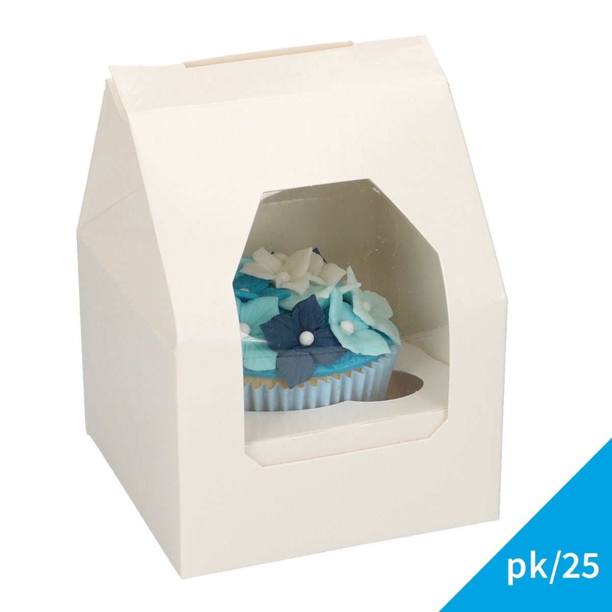 Boîte à 1 Cupcake - Blanc (25pcs)