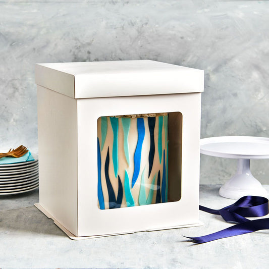 Boîte à gâteau haute - Blanc- 40x40x45cm