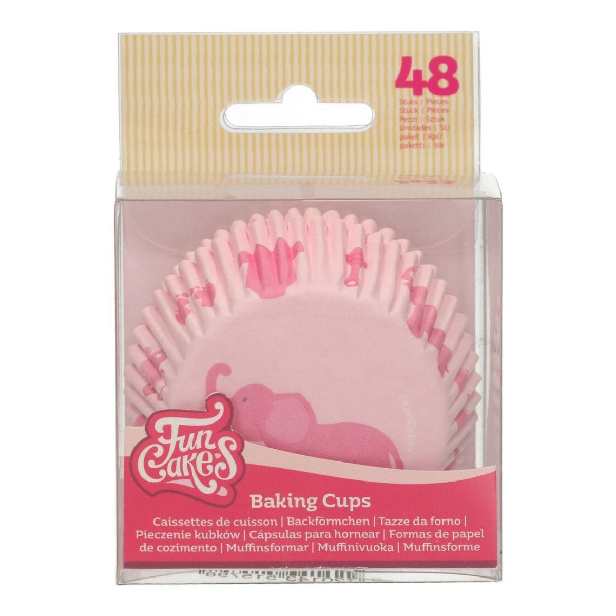 Caissettes à Cupcakes - Eléphant rose (48 pcs)
