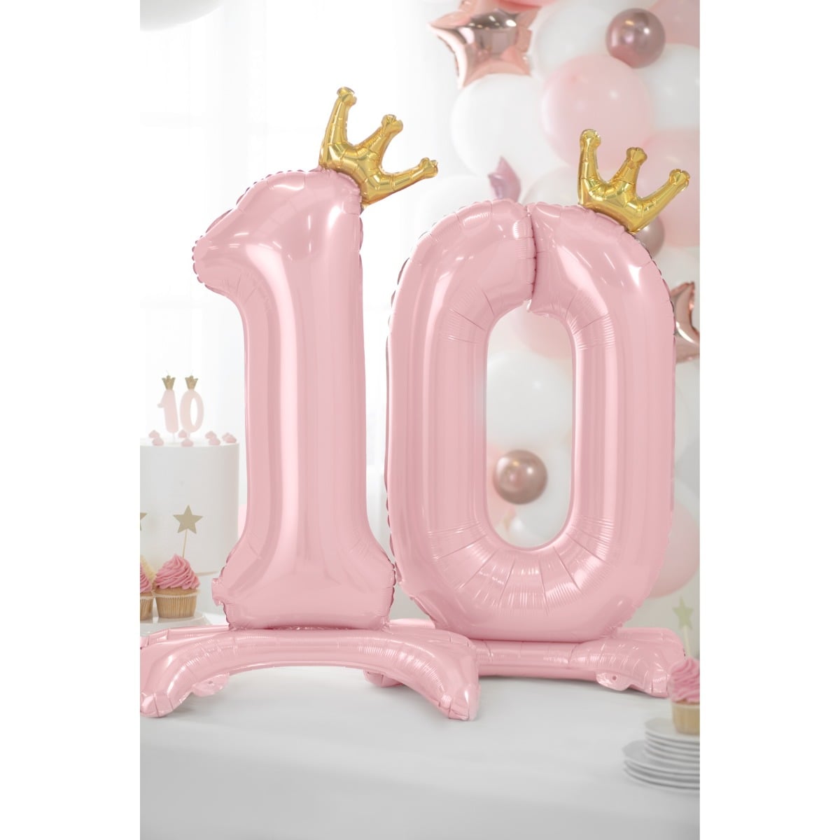 Ballon Chiffre sur pied - Rose